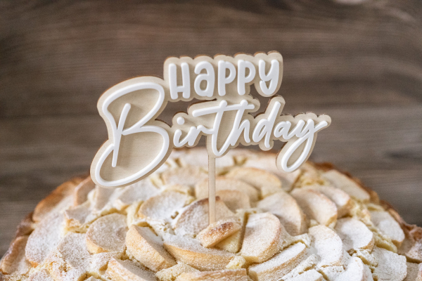 Cake Topper "Happy Birthday" zweilagig